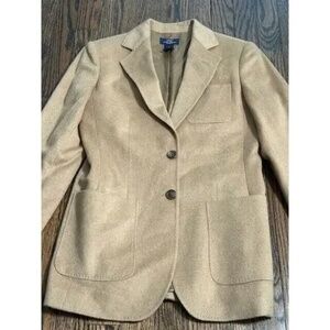 346 Brooks Brothers size 2 100% CAMELHAIR warm Blazer Jacket tan camel beige